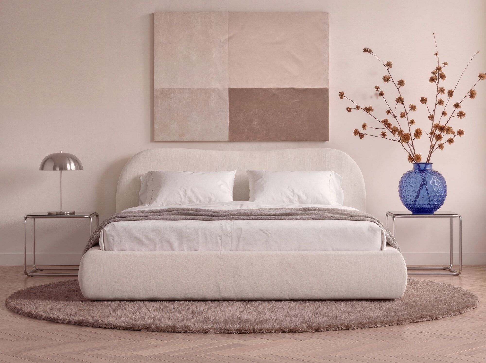 pootjes van grijze boxspring
